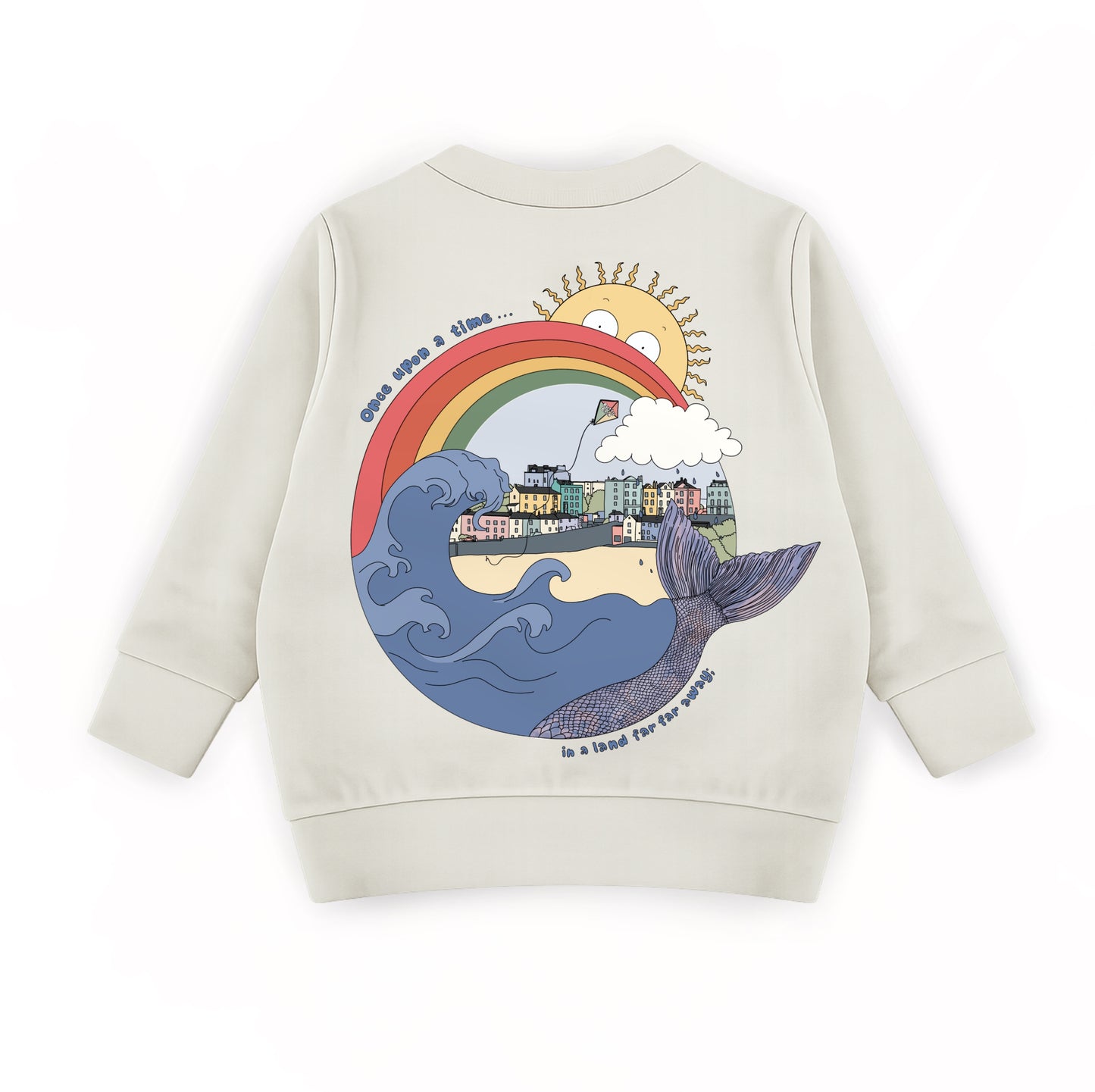 Cream ‘A Tenby Tail’ Kids Sweatshirt