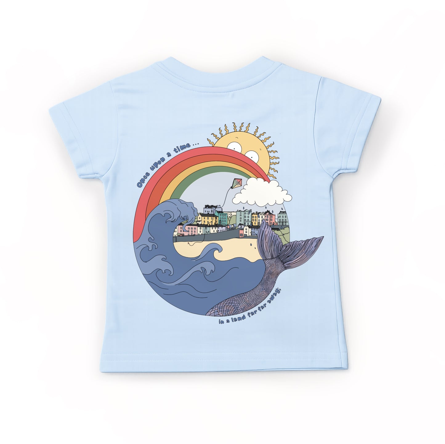 Blue ‘A Tenby tail’ kids T-shirt