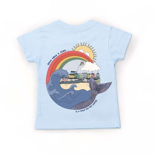 Blue ‘A Tenby tail’ kids T-shirt