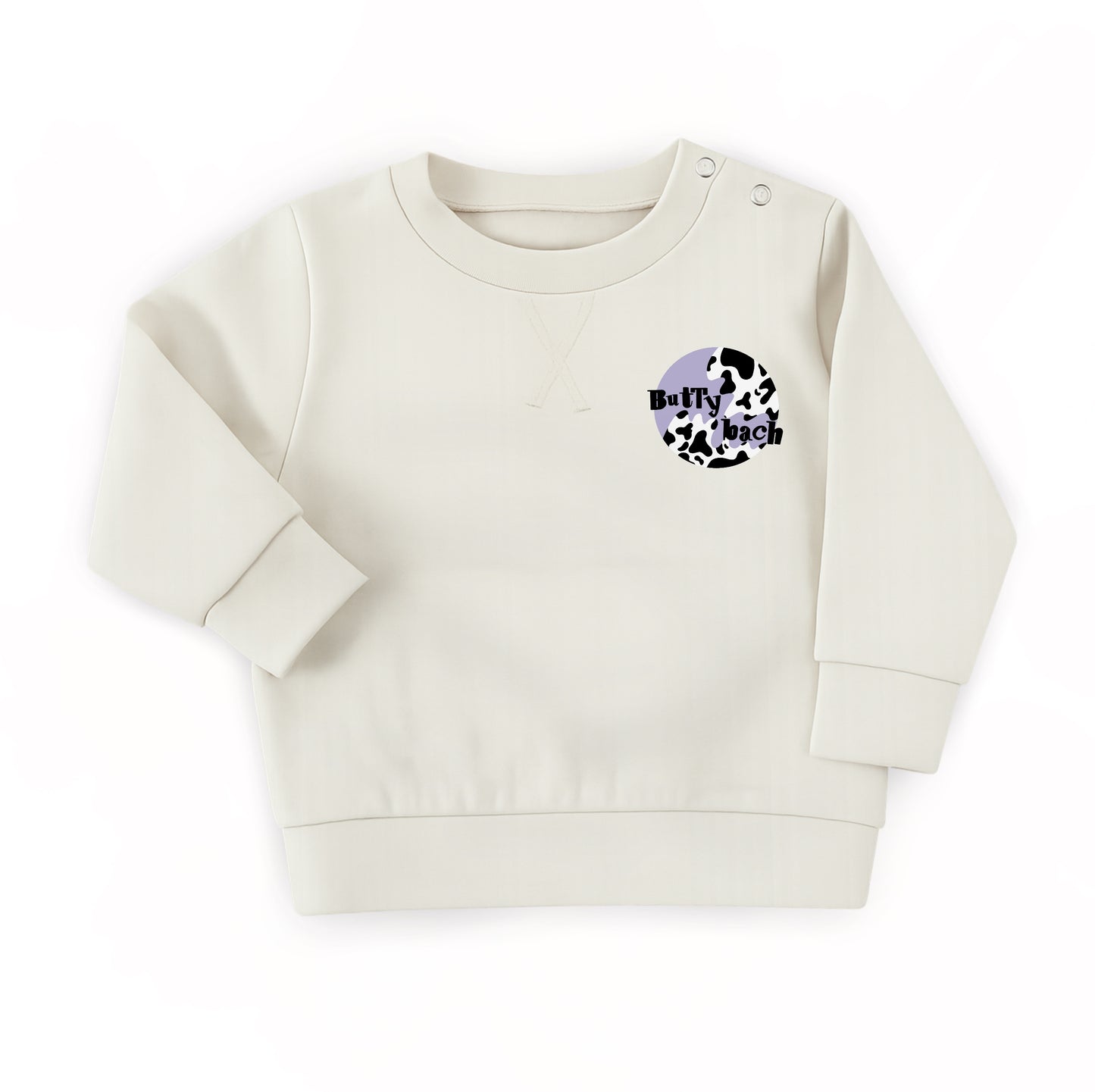 Cream & Lilac ‘Lovely day for a milk’ Kids Sweatshirt