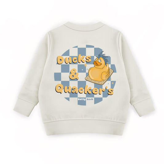 Cream & Blue ‘Ducks & Quackers’ Kids Sweatshirt