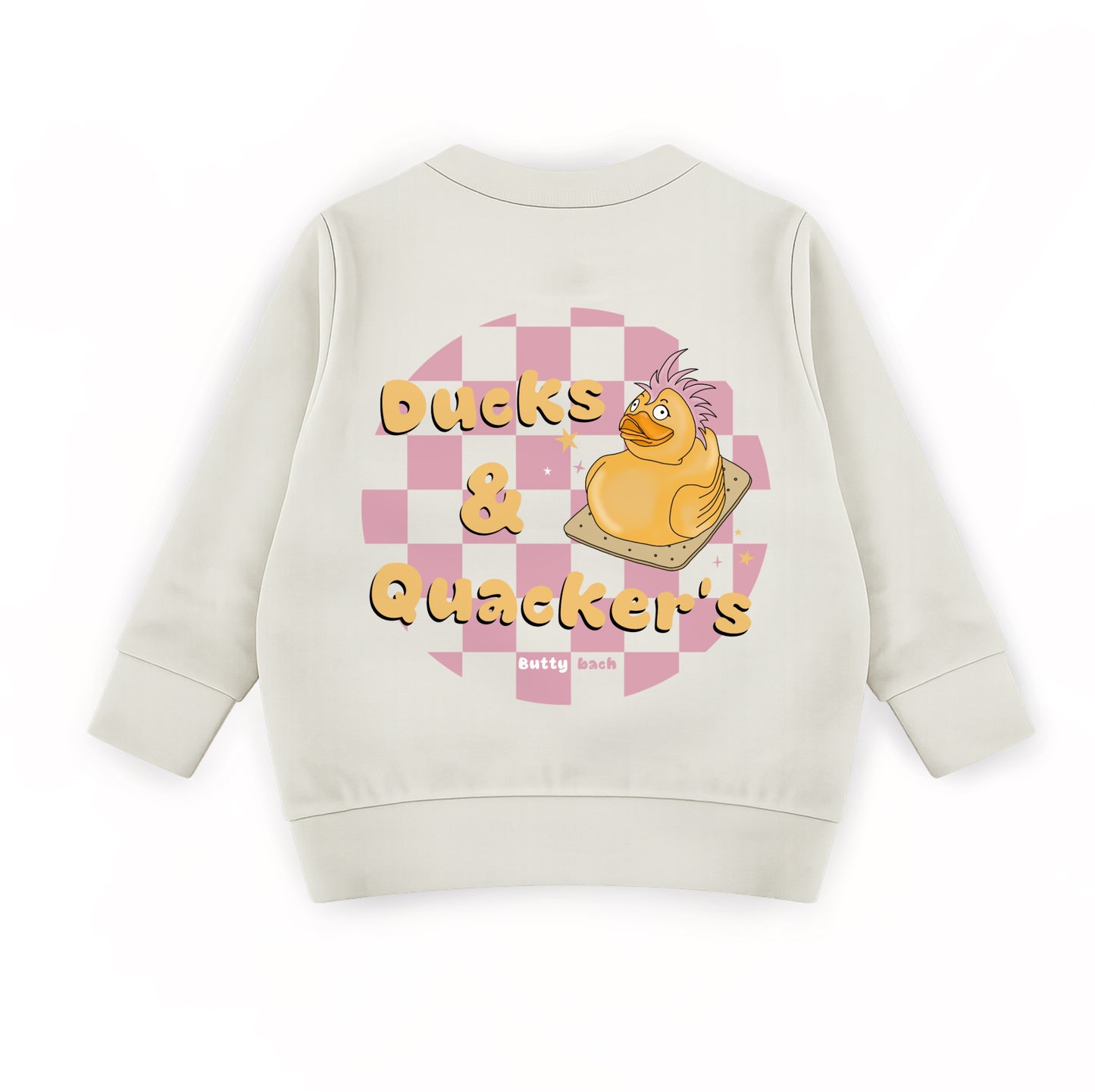 Cream & Pink ‘Ducks & Quackers’ Kids Sweatshirt