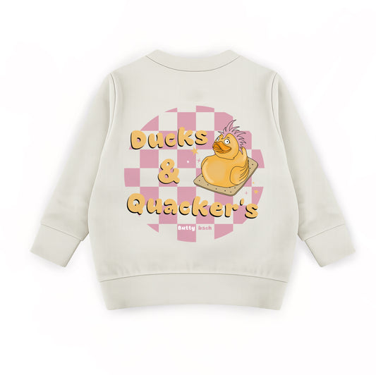 Cream & Pink ‘Ducks & Quackers’ Kids Sweatshirt