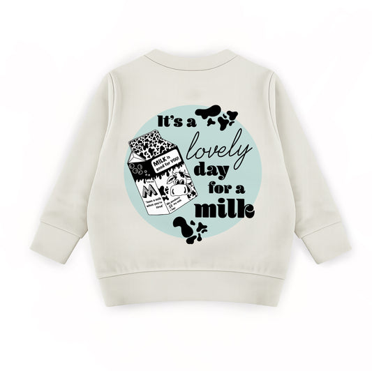 Cream & Mint ‘Lovely day for a milk’ Kids Sweatshirt